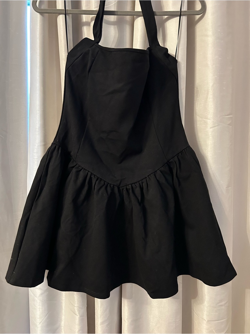 21 Saints Black Mini Halter Dress with Flared Skirt